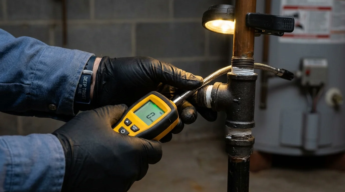Gas leak detection with electronic sniffer by Johns Plumbing LLC in Sedona