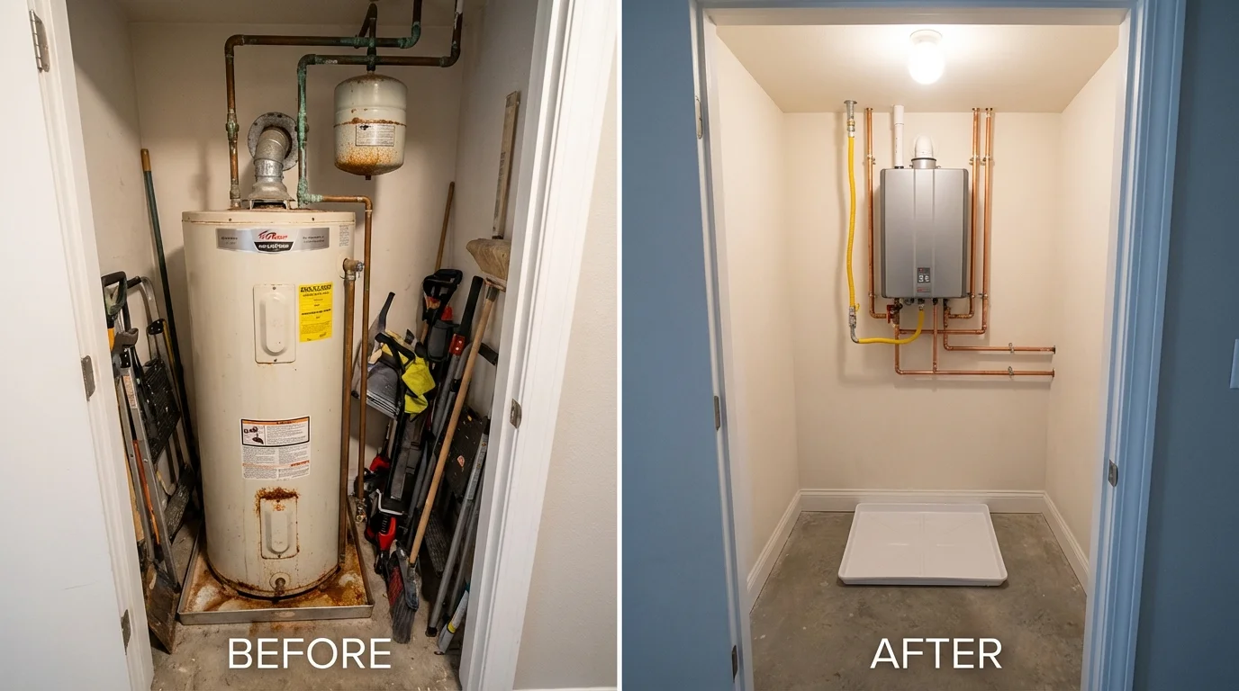 Tank water heater versus wall-mounted tankless unit comparison for Sedona, AZ homeowners